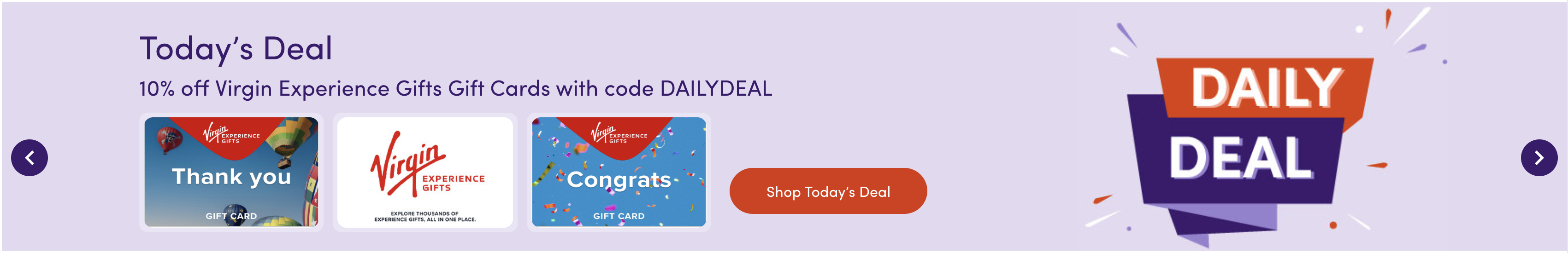 Today's Deal — 10% off Virgin Experience Gifts
